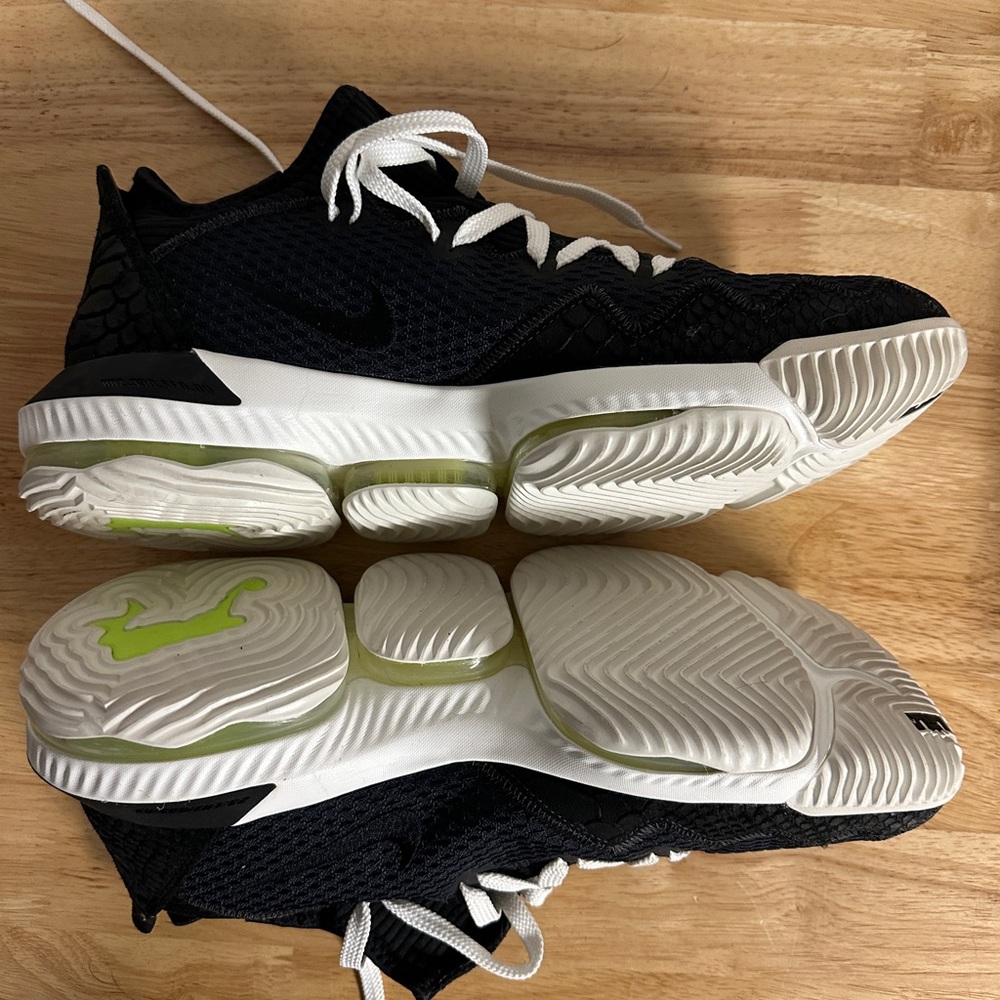 Nike LeBron 16  Black and Green Athletic Shoes. New